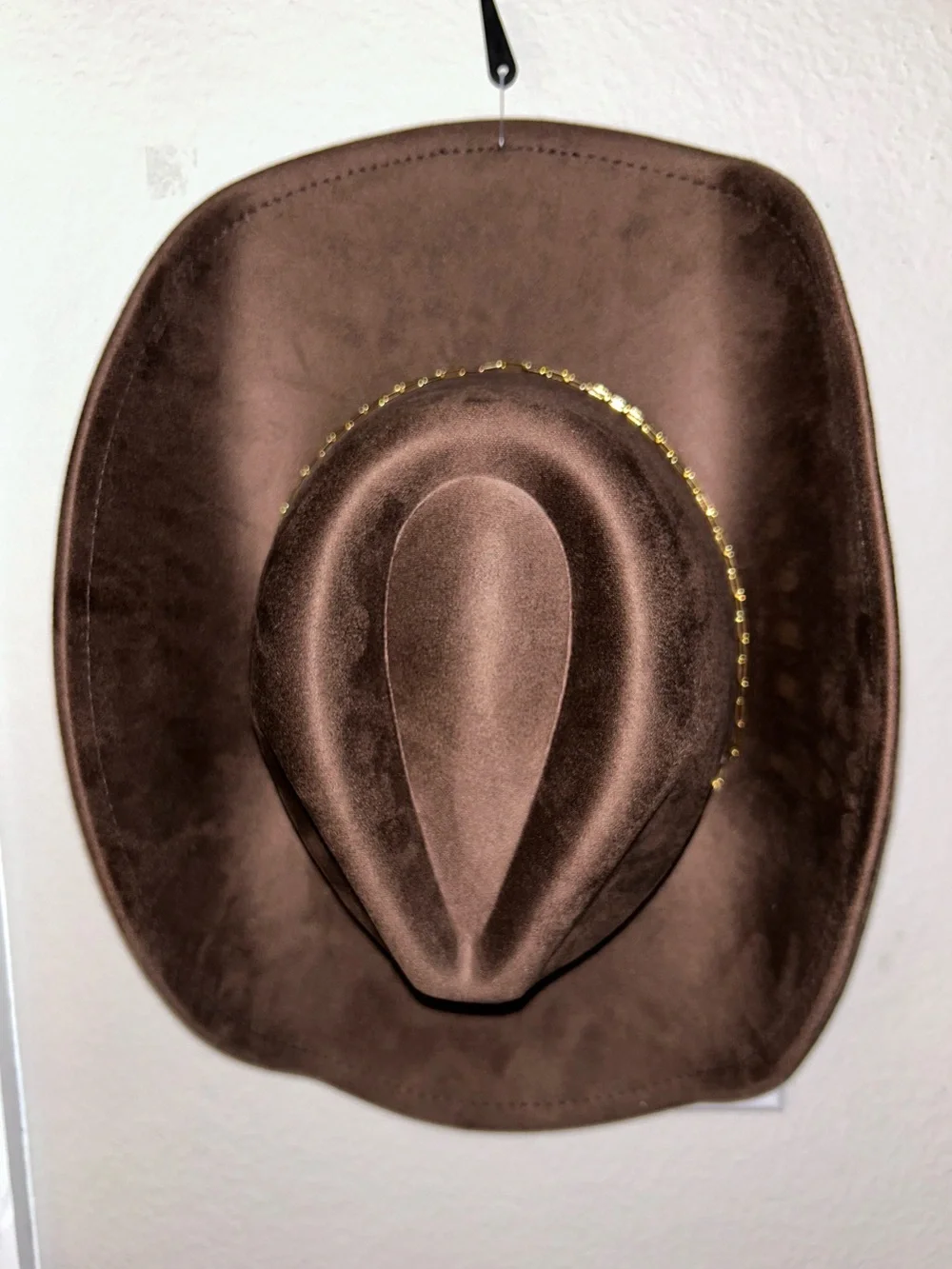Anthropologie Brown Cowboy Hat with Gold Accent